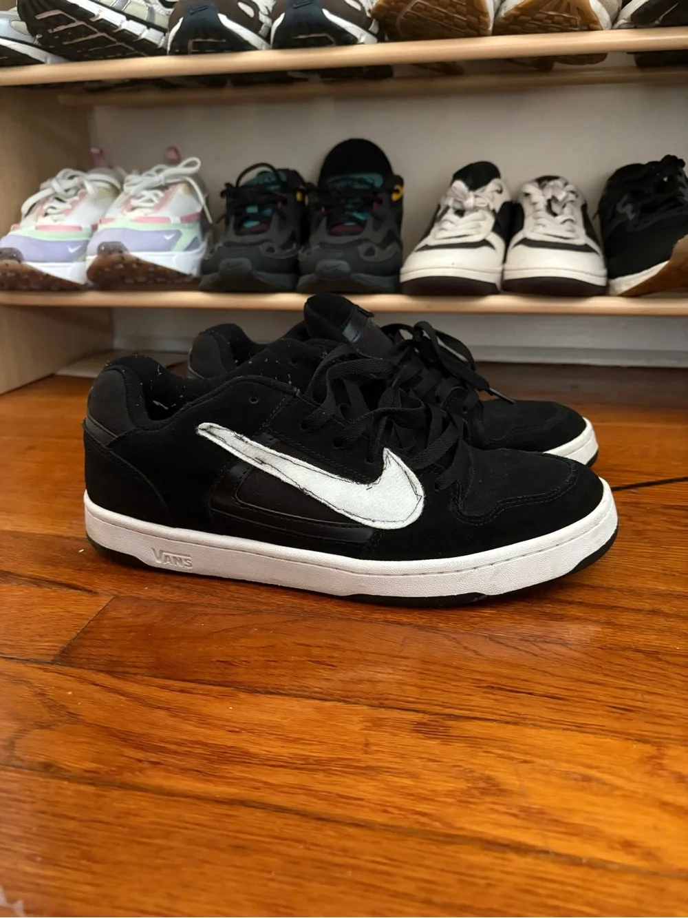 Vans with nike swoosh custom